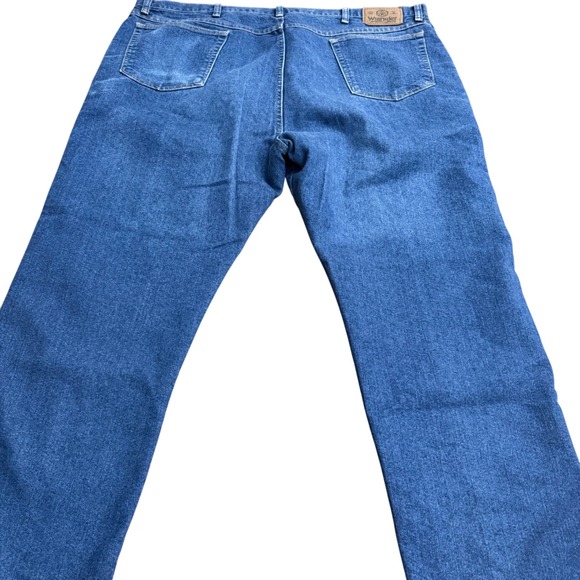Wrangler Authentic Jeans‎ Mens 44x30 Blue Denim Straight Leg Premium Quality - Picture 5 of 9